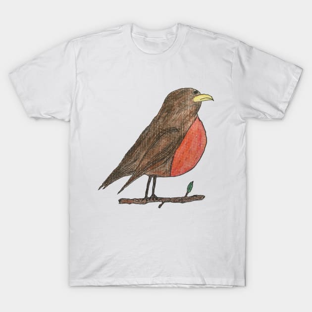 The Melancholy Robin T-Shirt by QuarantineAnimals